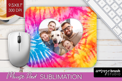 Tie Dye Photo Mouse Pad PNG - Rainbow Picture Frame Mouse Product Image 1
