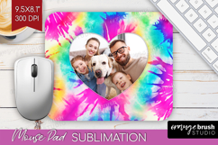 Tie Dye Photo Mouse Pad PNG - Rainbow Picture Frame Mouse Product Image 1