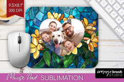 Stained Glass Photo Mouse Pad PNG - Flowers Picture Frame Product Image 1
