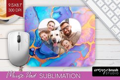 Alcohol Ink Photo Mouse Pad PNG - Marble Picture Frame Mouse Product Image 1