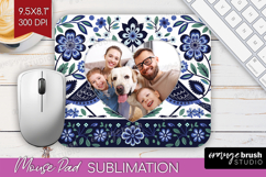 Folk Flowers Photo Mouse Pad PNG - Floral Picture Frame Pad Product Image 1