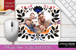 Folk Flowers Photo Mouse Pad PNG - Floral Picture Frame Pad Product Image 1