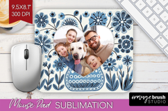 Folk Flowers Photo Mouse Pad PNG - Floral Picture Frame Pad Product Image 1
