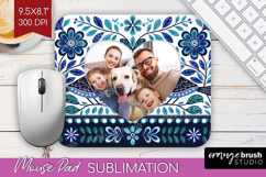 Folk Flowers Photo Mouse Pad PNG - Floral Picture Frame Pad Product Image 1