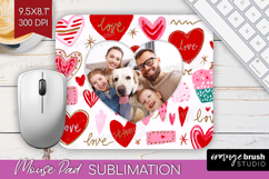 Heart Pattern Photo Mouse Pad PNG - Valentines Day Picture Product Image 1