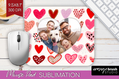 Heart Pattern Photo Mouse Pad PNG - Valentines Day Picture Product Image 1