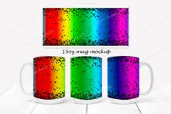 Rainbow Cup Wrap,Ceramic 11 &amp; 15 Oz Rainbow Design,Ombre Mug Product Image 2