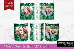 Glitter Photo Mug Wrap PNG - Sparkle Picture Frame Mug Product Image 1