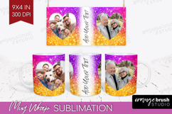 Glitter Photo Mug Wrap PNG - Sparkle Picture Frame Mug Product Image 1