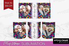 Glitter Photo Mug Wrap PNG - Sparkle Picture Frame Mug Product Image 1