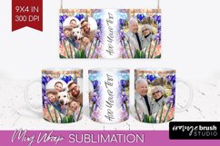 Stained Glass Photo Mug Wrap PNG - Flowers Picture Frame Mug Product Image 1