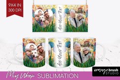 Stained Glass Photo Mug Wrap PNG - Flowers Picture Frame Mug Product Image 1