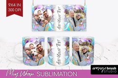 Stained Glass Photo Mug Wrap PNG - Flowers Picture Frame Mug Product Image 1