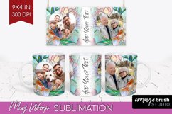 Stained Glass Photo Mug Wrap PNG - Flowers Picture Frame Mug Product Image 1