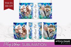 Stained Glass Photo Mug Wrap PNG - Flowers Picture Frame Mug Product Image 1
