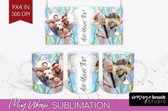 Stained Glass Photo Mug Wrap PNG - Flowers Picture Frame Mug Product Image 1
