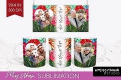Stained Glass Photo Mug Wrap PNG - Flowers Picture Frame Mug Product Image 1