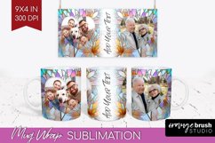 Stained Glass Photo Mug Wrap PNG - Flowers Picture Frame Mug Product Image 1
