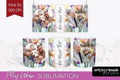 Stained Glass Photo Mug Wrap PNG - Flowers Picture Frame Mug Product Image 1
