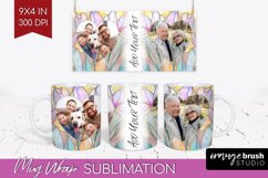 Stained Glass Photo Mug Wrap PNG - Flowers Picture Frame Mug Product Image 1