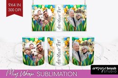Stained Glass Photo Mug Wrap PNG - Flowers Picture Frame Mug Product Image 1