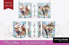 Stained Glass Photo Mug Wrap PNG - Flowers Picture Frame Mug Product Image 1