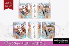 Stained Glass Photo Mug Wrap PNG - Flowers Picture Frame Mug Product Image 1