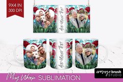 Stained Glass Photo Mug Wrap PNG - Flowers Picture Frame Mug Product Image 1