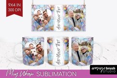 Stained Glass Photo Mug Wrap PNG - Flowers Picture Frame Mug Product Image 1