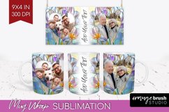 Stained Glass Photo Mug Wrap PNG - Flowers Picture Frame Mug Product Image 1