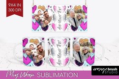 Valentines Day Photo Mug Wrap PNG - Heart Picture Frame Mug Product Image 1