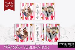 Valentines Day Photo Mug Wrap PNG - Heart Picture Frame Mug Product Image 1