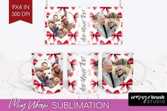 Valentines Day Photo Mug Wrap PNG - Heart Picture Frame Mug Product Image 1