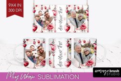 Valentines Day Photo Mug Wrap PNG - Heart Picture Frame Mug Product Image 1