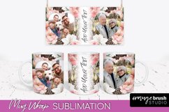 Add Your Photo Mug Wrap -Floral Mug Sublimation Design Product Image 1