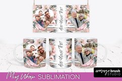 Add Your Photo Mug Wrap -Floral Mug Sublimation Design Product Image 1