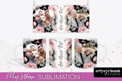 Add Your Photo Mug Wrap -Floral Mug Sublimation Design Product Image 1