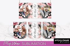 Add Your Photo Mug Wrap -Floral Mug Sublimation Design Product Image 1