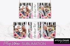 Add Your Photo Mug Wrap -Floral Mug Sublimation Design Product Image 1
