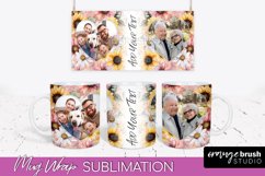 Add Your Photo Mug Wrap -Floral Mug Sublimation Design Product Image 1