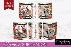 Floral Photo Mug Wrap PNG - Peony Flower Picture Frame Mug Product Image 1