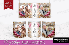 Floral Photo Mug Wrap PNG - Peony Flower Picture Frame Mug Product Image 1