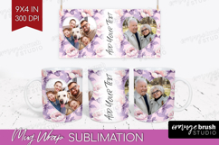 Floral Photo Mug Wrap PNG - Peony Flower Picture Frame Mug Product Image 1