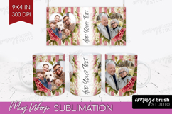 Floral Photo Mug Wrap PNG - Peony Flower Picture Frame Mug Product Image 1