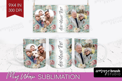 Floral Photo Mug Wrap PNG - Peony Flower Picture Frame Mug Product Image 1