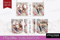 Floral Photo Mug Wrap PNG - Peony Flower Picture Frame Mug Product Image 1