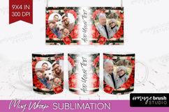 Floral Photo Mug Wrap PNG - Peony Flower Picture Frame Mug Product Image 1