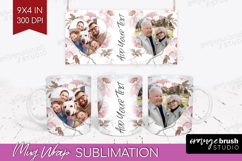 Floral Photo Mug Wrap PNG - Peony Flower Picture Frame Mug Product Image 1