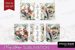 Floral Photo Mug Wrap PNG - Peony Flower Picture Frame Mug Product Image 1
