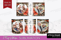 Floral Photo Mug Wrap PNG - Peony Flower Picture Frame Mug Product Image 1